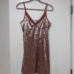 Velvet Slip Dress in Mauve